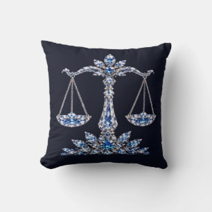 Zilveren Kristal Weegschaal   Luxe Collectie Kussen