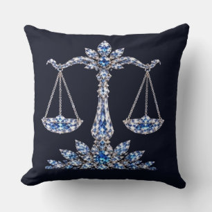 Zilveren Kristal Weegschaal   Luxe Collectie Kussen