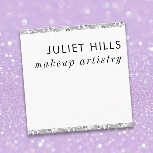 Zilveren kristallen gerand vierkant Visitekaartje