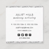 Zilveren kristallen gerand vierkant Visitekaartje (Achterkant)