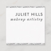 Zilveren kristallen gerand vierkant Visitekaartje (Voorkant)