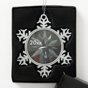 Zilveren Kristallen Ster Sneeuwvlok Kerstbal Tin Sneeuwvlok Ornament