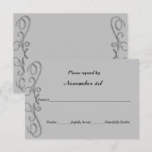 Zilveren kronkels trouw RSVP of feest uitnodiging (Voorkant / Achterkant)
