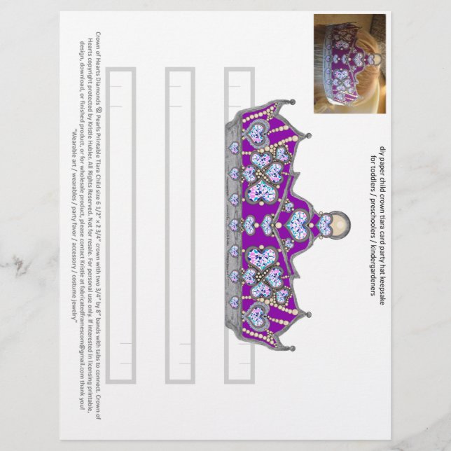 Zilveren Kroon van het Paarse Kind Tiara (Voorkant)