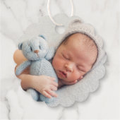 Zilveren Kruis God zegene Baby Godsdienstdoop Bedankjes Labels (Achterkant)