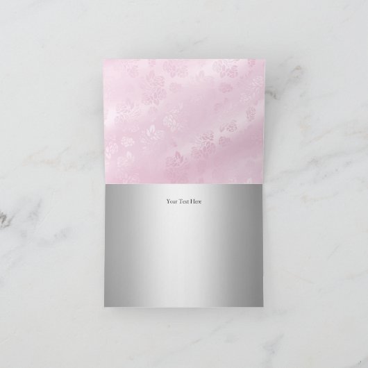 Zilveren Kruis & Kant Boog Doop Dankkaart Bedankkaart (Binnen)