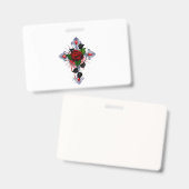 Zilveren Kruis met een Rode Roos Badge (Voor- en achterkant)