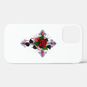 Zilveren Kruis met een Rode Roos Case-Mate iPhone Case (Achterkant (horizontaal))