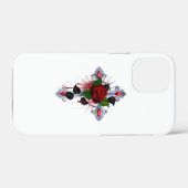 Zilveren Kruis met een Rode Roos Case-Mate iPhone Case (Achterkant (horizontaal))