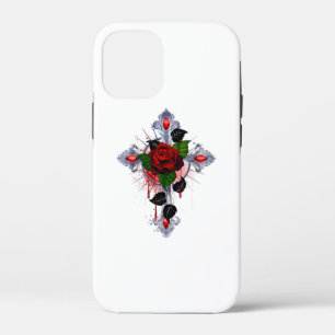 Zilveren Kruis met een Rode Roos Case-Mate iPhone Case