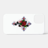 Zilveren Kruis met een Rode Roos Case-Mate iPhone Case (Achterkant (horizontaal))