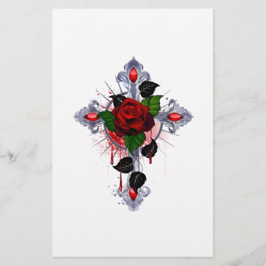 Zilveren Kruis met een Rode Roos Flyer (Voorkant)