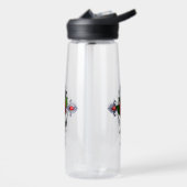 Zilveren Kruis met een Rode Roos Waterfles (Links)