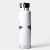 Zilveren Kruis met een Rode Roos Waterfles (Rechts)