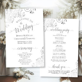 Zilveren krullen grijs & wit budget bruiloft progr