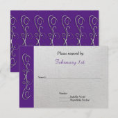 Zilveren krullen op paars (kleur wijzigen) Trouw-R Kaart (Voorkant / Achterkant)