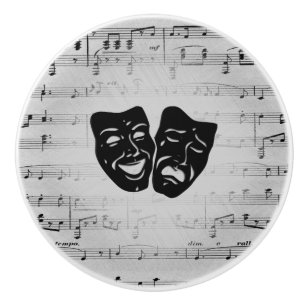 Zilveren Kunst verenigt theater maskers Keramische Knop