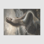 Zilveren Kust Sirene Decoupage Tissuepapier (Voorkant)