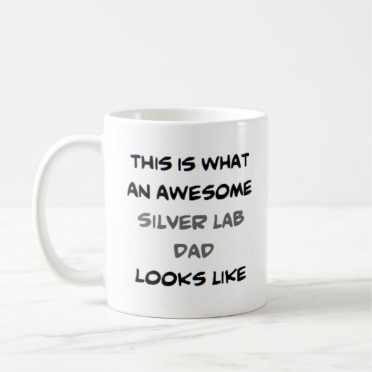 zilveren lab-vader, geweldige koffiemok (Links)