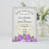 Zilveren lantaarn en Paarse bloemen Kaart (Staand voorkant)