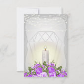 Zilveren lantaarn en Paarse bloemen Kaart (Achterkant)