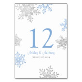 Zilveren Lapis Blauw Wit Sneeuwvlokken Winter Brui Kaart (Achterkant)