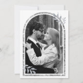 Zilveren lauwerkrans laat witte bruiloft achter kaart (Achterkant)