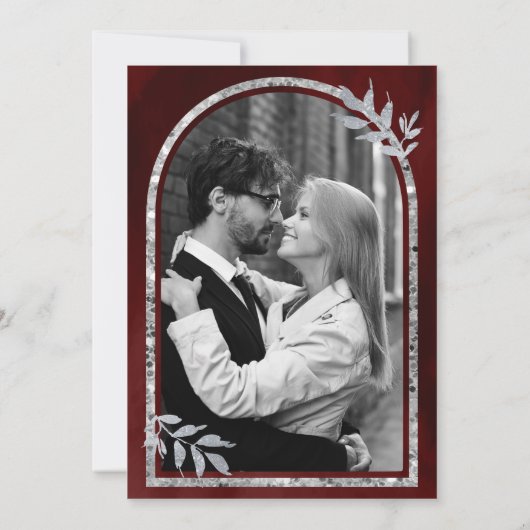 Zilveren lauwerkrans verlaat Bourgondische rode br Kaart (Achterkant)