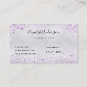 Zilveren lavendel glitter make-up haar schoonheid visitekaartje (Achterkant)