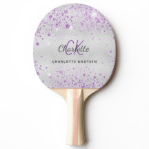 Zilveren lavendel glitter monogram naam