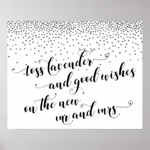 Zilveren lavendel, goede wensen Nieuw Mr & Mrs Sig Poster