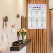 Zilveren lavendel lila confetti zitkaart poster