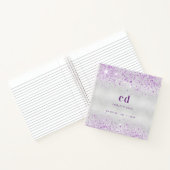 Zilveren lavendel naam monogram notitieboek (Binnen)
