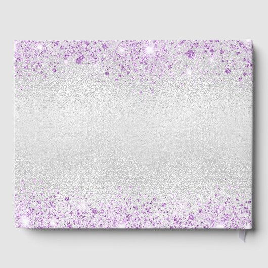 Zilveren lavendel namen bruiloft gastenboek (Achterkant)