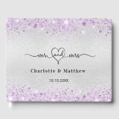 Zilveren lavendel namen bruiloft gastenboek (Voorkant)