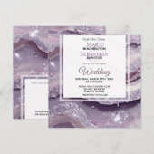 *~* ZILVEREN LAVENDEL QR AGATE RSVP AR66 Bruiloft Kaart (Voorkant / Achterkant)