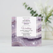 *~* ZILVEREN LAVENDEL QR AGATE RSVP AR66 Bruiloft Kaart (Staand voorkant)