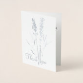 Zilveren lavendel - Trouwfoto toevoegen Folie Kaarten (Voorkant)