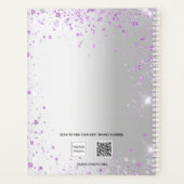 Zilveren lavendel violet glitter naam 2026 planner (Achterkant)