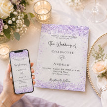 Zilveren lavendel violette elegante trouw