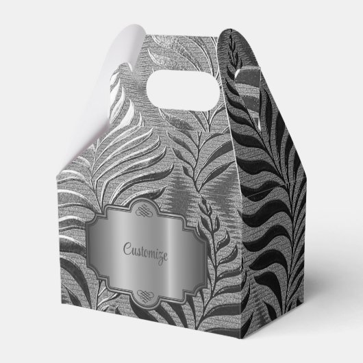 Zilveren Leaf Motief Gable Bedankdoosjes (Voorkant Zijde)