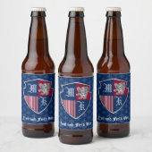 Zilveren Leeuw Coat van Wapens Monogram Embleem Sh Bier Etiket (Flessen)