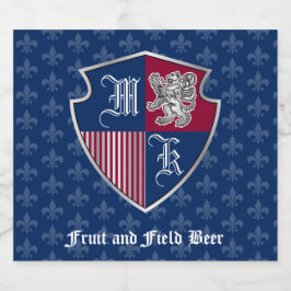 Zilveren Leeuw Coat van Wapens Monogram Embleem Sh Bier Etiket