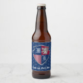 Zilveren Leeuw Coat van Wapens Monogram Embleem Sh Bier Etiket (Voorkant)