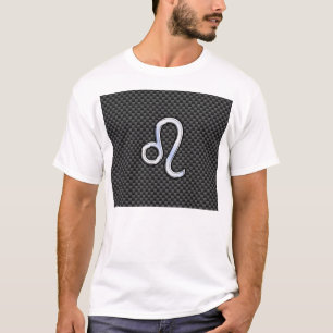 Zilveren Leeuw Sterrenbeeld Symbool Koolstofvezel T-shirt