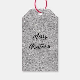 Zilveren Leopard Grijs Meow Kitty Kat Cadeaulabel