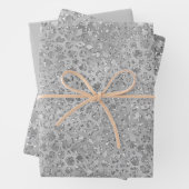 Zilveren Leopard Grijs Meow Kitty Kat Inpakpapier Vel (In situ)