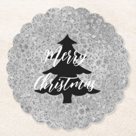 Zilveren Leopard Grijs Meow Kitty Kat Kartonnen Onderzetters