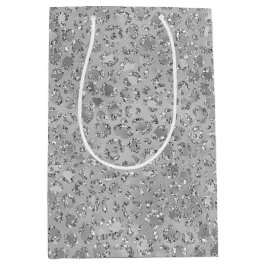 Zilveren Leopard Grijs Meow Kitty Kat Medium Cadeauzakje