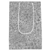 Zilveren Leopard Grijs Meow Kitty Kat Medium Cadeauzakje (Achterkant)